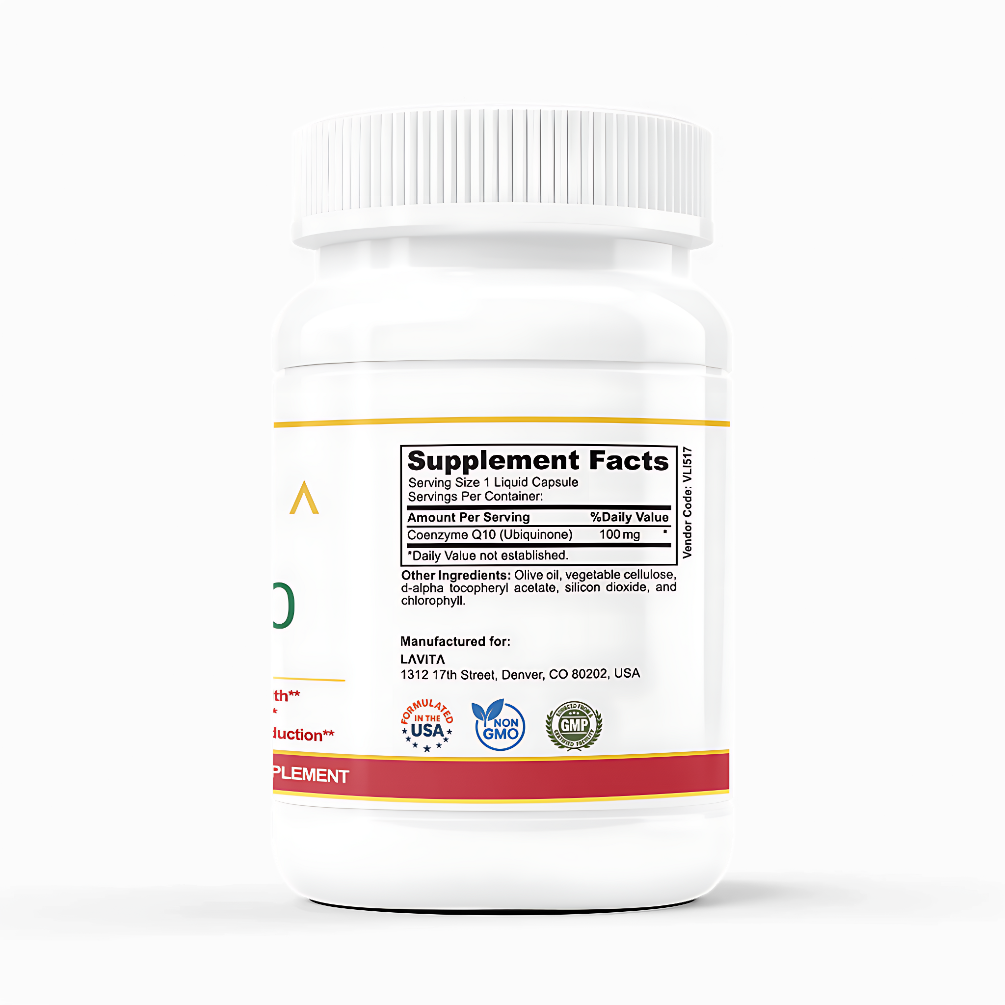 Premium CoQ10 100 mg – Supports Heart, Energy & Cellular Protection