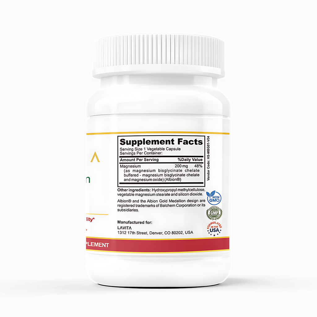 Premium Magnesium Bisglycinate 200 mg – Supports Calm, Recovery & Vitality